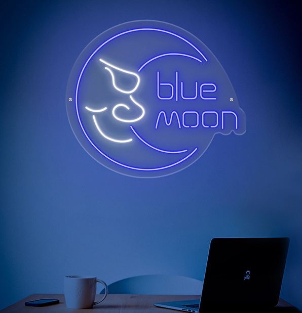 Blue Moon Neon Sign