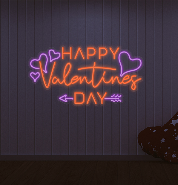 Happy Valentines Day Neon Light Sign