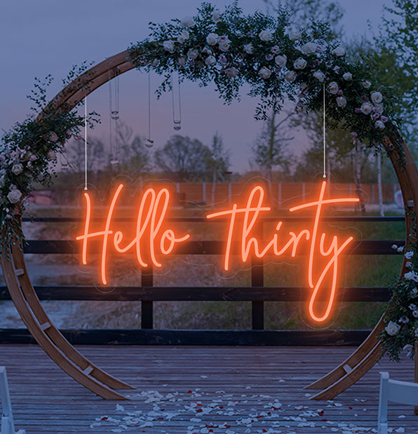 Hello Thirty Light Up Birthday Sign