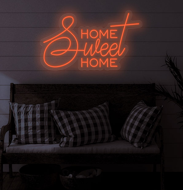 Lovely Large Bright Home Sweet Home LED Light Sign Wall top Decoration