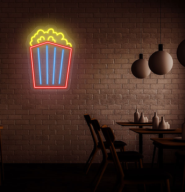 Popcorn LED Neon Sign