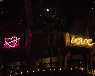 Bedroom indoor personalised LED neon signs